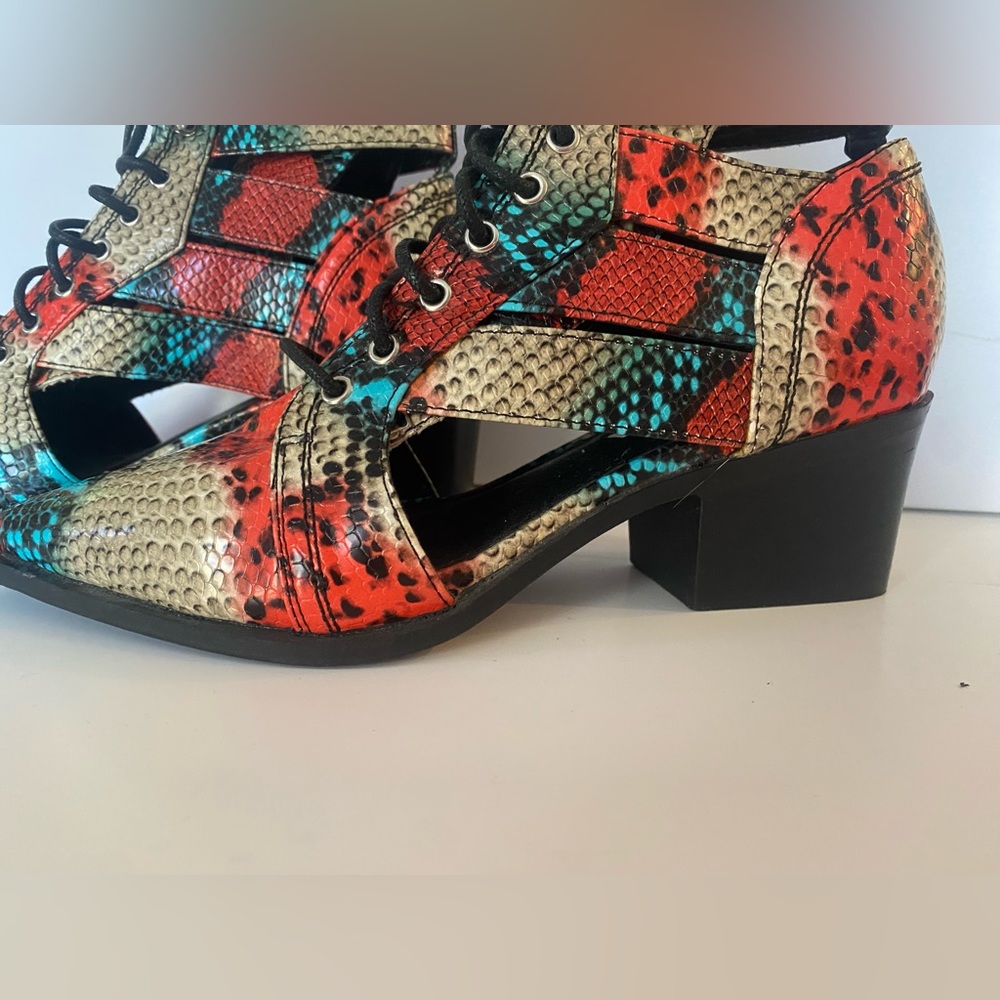 Multi-Color Snake Print Boots - image 7